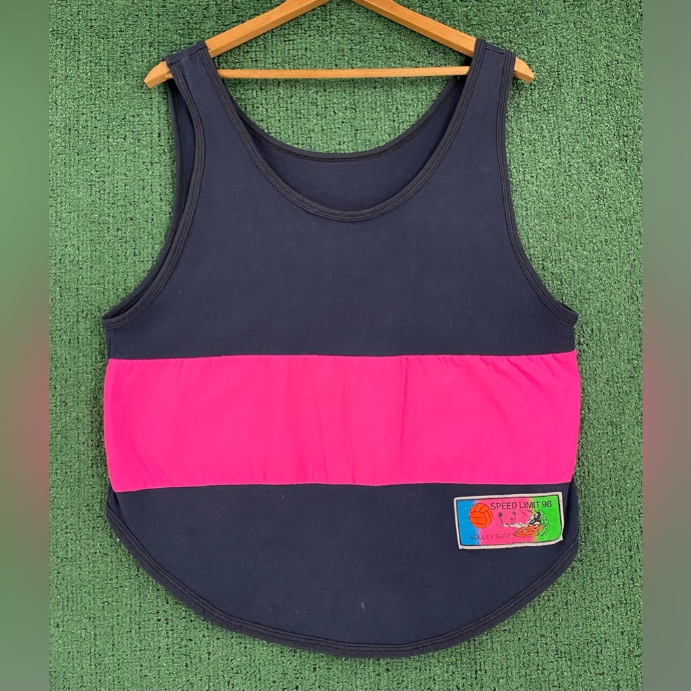 VTG 80’s Speed Limit 98 Volleyball Surf Beach High Low Tank Top Men’s SZ Medium